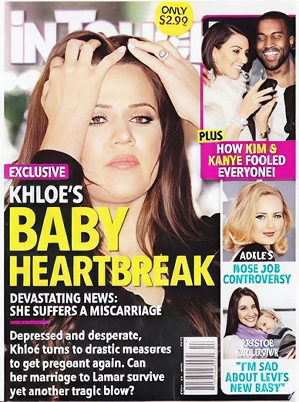 Magazine cover featuring Khloé Kardashian's personal story.